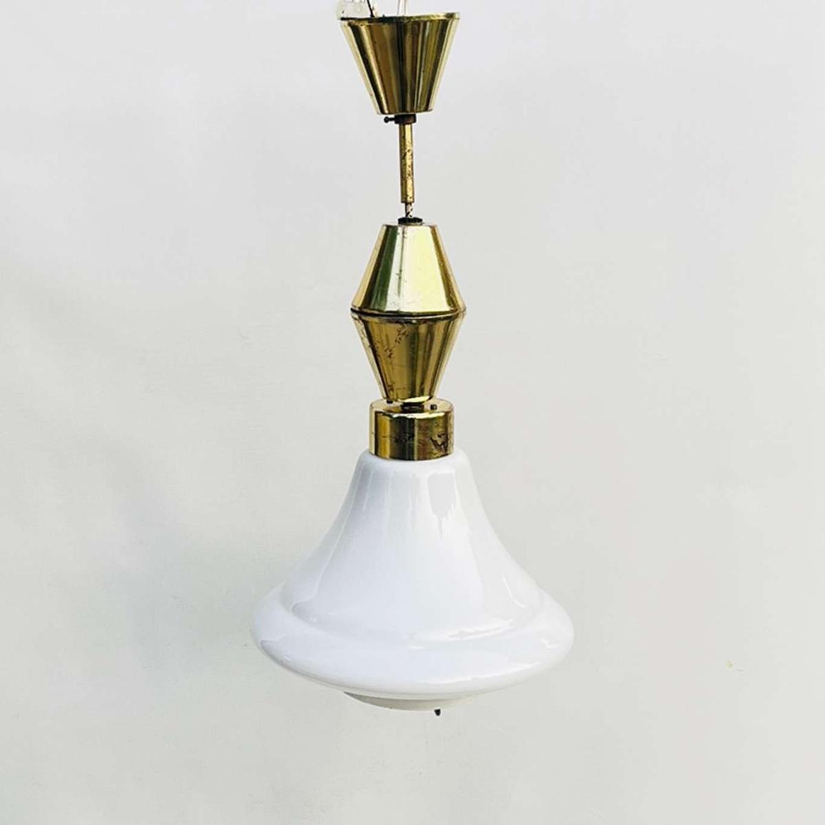 Lampa wisząca, Kamenický Šenov Czechosłowacja, lata 50. nr. 2