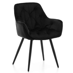 Krzesło SIENA czarne tapicerowane welurem do jadalni lub salonu 