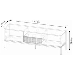 Szafka rtv Maggiore 154 cm do salonu biały czarny złoty - Miniaturka zdjęcia nr 7