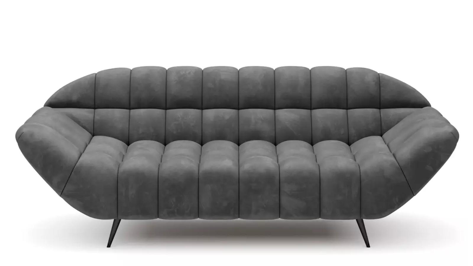 Sofa GAPPA 200x94x82 cm nowoczesna kanapa pikowana wersal ciemnoszara do salonu