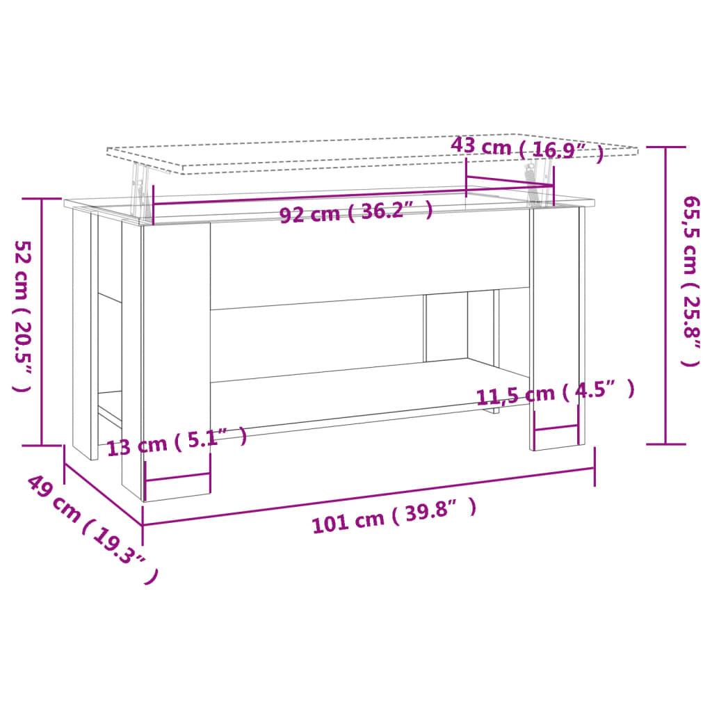 Stolik kawowy 101x49x52 cm z praktyczną półką betonowa szarość do salonu nr. 9