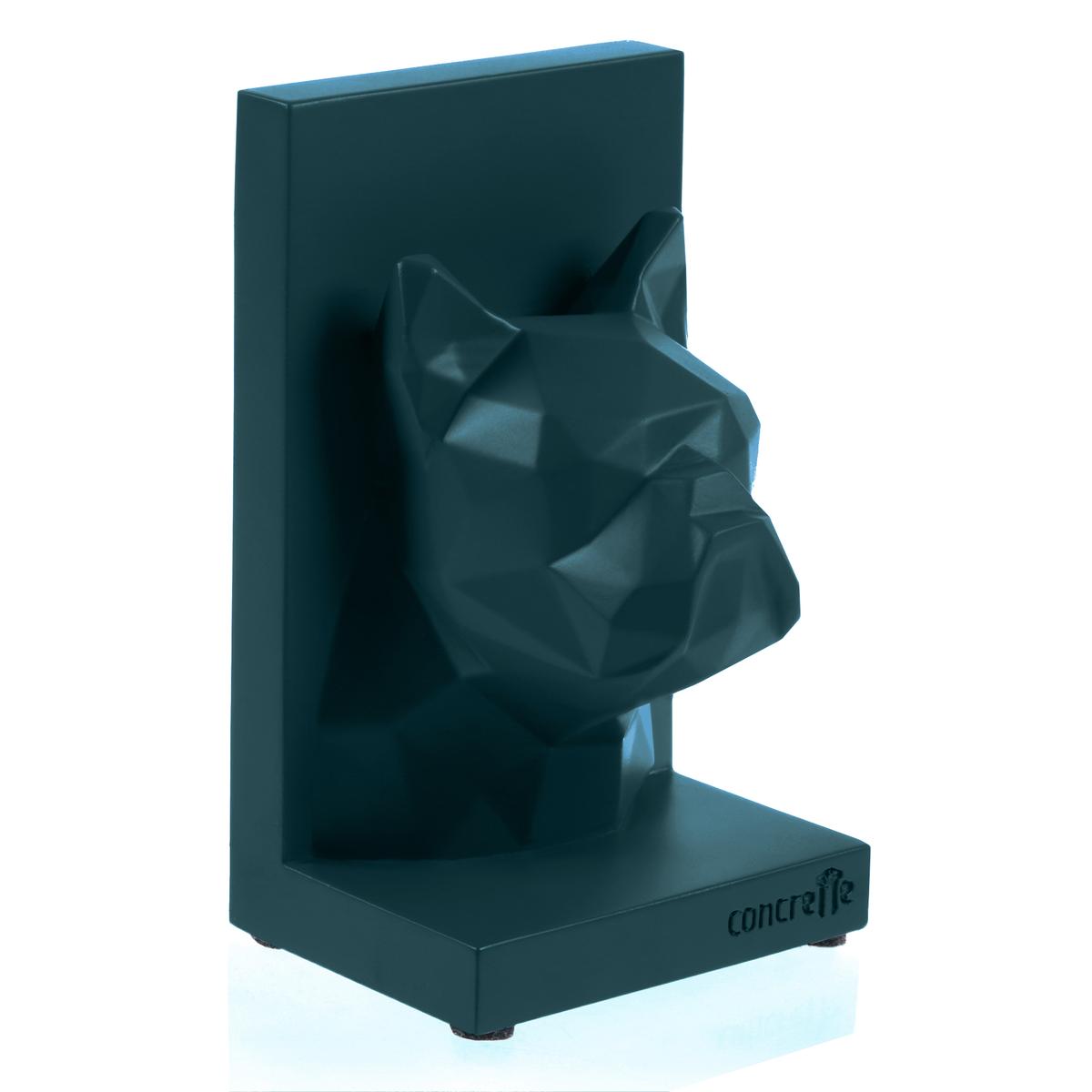 Podpórka do książek Bulldog Low-Poly Dark Turquoise Poli