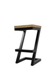 Hoker krzesło barowe 35x65x35 cm loftowy industrialny dąb craft złoty do kuchni baru