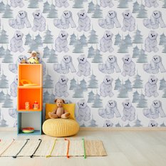Tapeta W Rolce Białe Malowane NIEDŹWIEDZIE Polarne  - Miniaturka zdjęcia nr 3