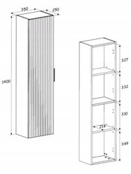 Zestaw Mebli Łazienkowych ADEL Szafka Pod Umywalkę z Blatem 120 cm + 2 x Słupek DĄB WOTAN - Miniaturka zdjęcia nr 6