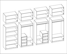 Szafa do garderoby XXL duża 380x240x57 cm szara platynowa/biała - Miniaturka zdjęcia nr 6