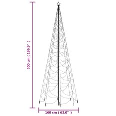 Choinka z metalowym słupkiem, 1400 niebieskich diod LED, 5 m - Miniaturka zdjęcia nr 11