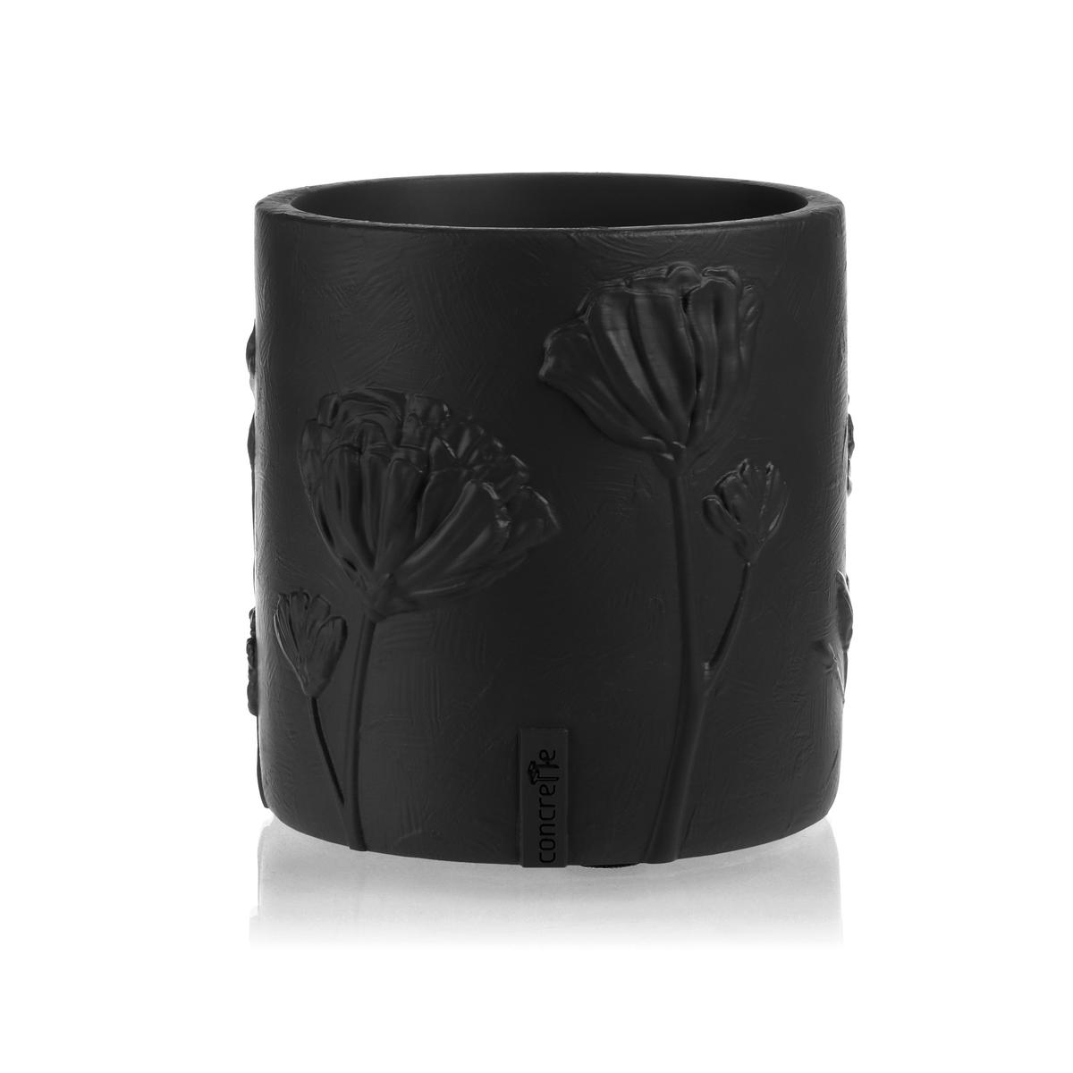 Donica Flower Deco Black Matt Poli 13 cm nr. 4