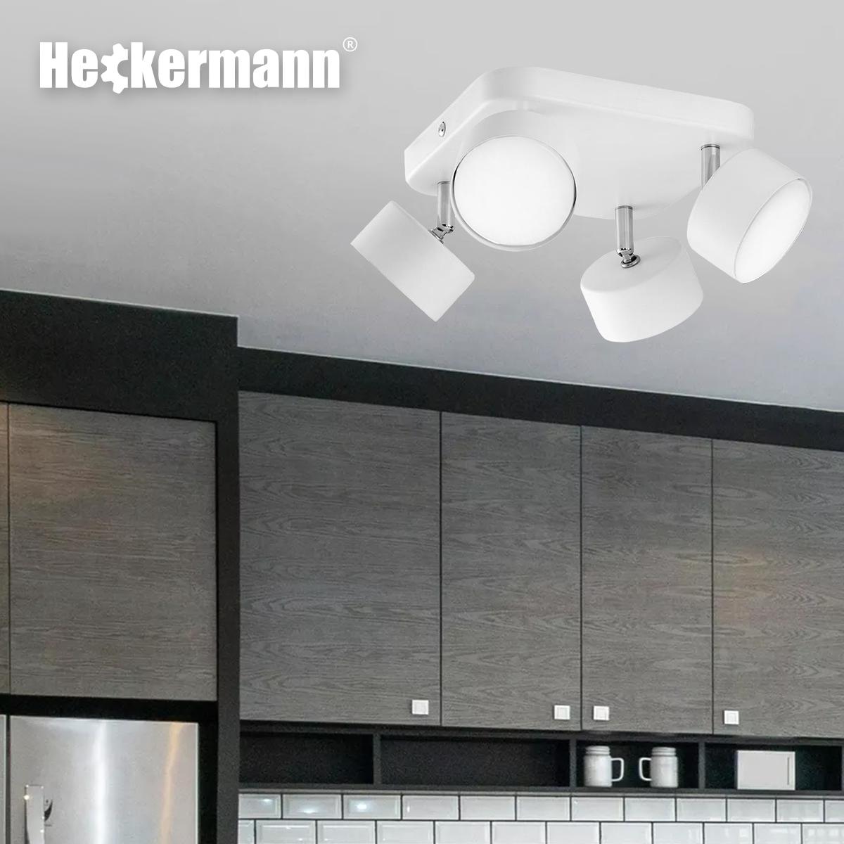 Lampa sufitowa punktowa LED Heckermann 8795318A Biała 4x głowica + 4x Żarówka LED GX53 7W Neutral nr. 5