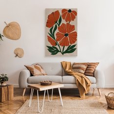 Obraz Na Płótnie Maki Kwiaty Martwa Natura Rośliny Styl Boho 80x120cm - Miniaturka zdjęcia nr 3