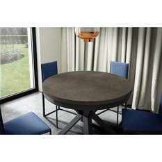 Stół rozkładany 120 cm okrągły Primo dark grey chicago concrete do jadalni - Miniaturka zdjęcia nr 2