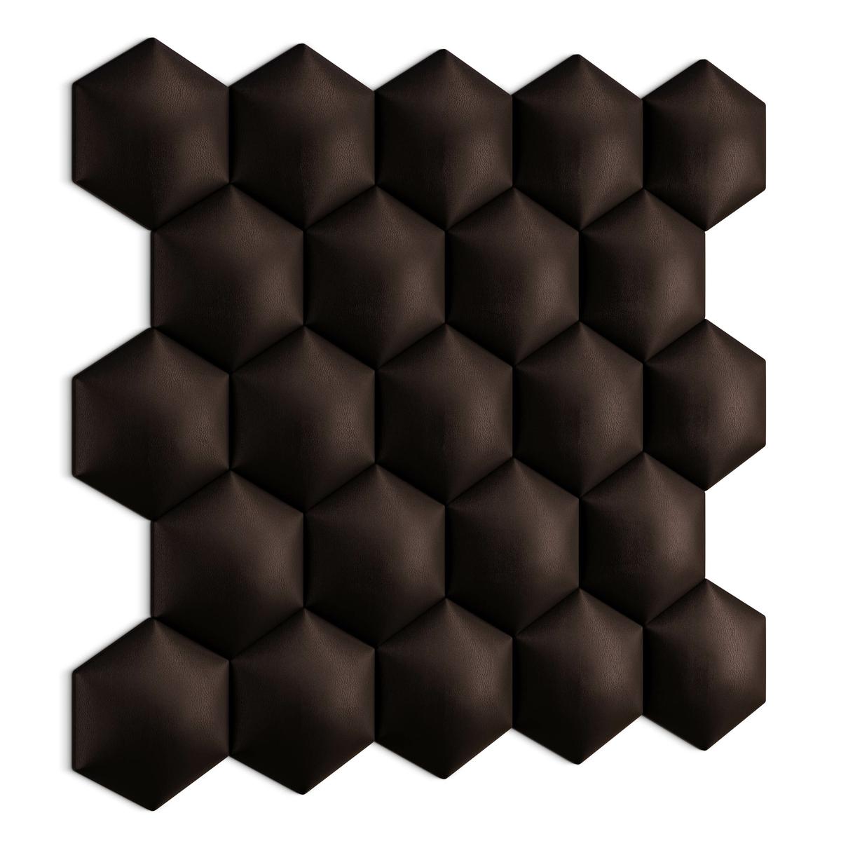 Panel tapicerowane 35x40 cm na ścianę hexagon brązowy nr. 3