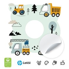 Naklejka Pod Kontakt Do Pokoju Dziecka Maszyny 20x20 Koparki Styl Skandynawski - Miniaturka zdjęcia nr 3