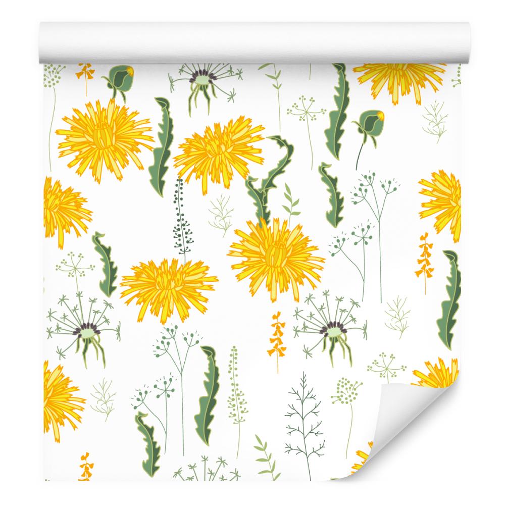 Tapeta W Rolce KWIATY Mlecze Natura Ozdoba Liście  nr. 3