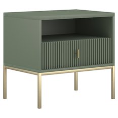 Szafka nocna Maggiore 53,9 cm do sypialni smoke green złoty - Miniaturka zdjęcia nr 1