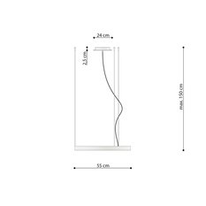 Żyrandol RIO 55 biały LED 150x55x55cm noowczesna lampa wisząca LED do salonu - Miniaturka zdjęcia nr 8