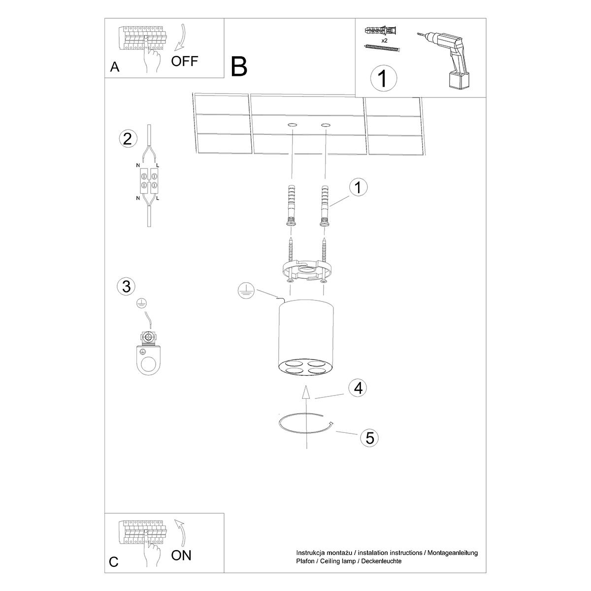 Plafon ZOE czarny LED 8.3x7.2x7.2cm nowoczesna lampa do salonu nr. 6