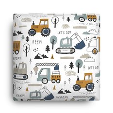 Panele tapicerowane 30x30 cm koparki traktory z nadrukiem dla dzieci na ścianę - Miniaturka zdjęcia nr 4