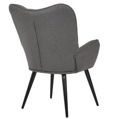 Fotel uszak tapicerowany wypoczynkowy 69x63x89 cm do salonu biura nogi czarne, ciemnoszary - Miniaturka zdjęcia nr 4