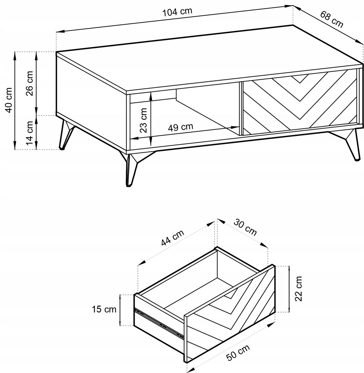 Ława L140 system DIAMOND dąb evoke / czarny nr. 3