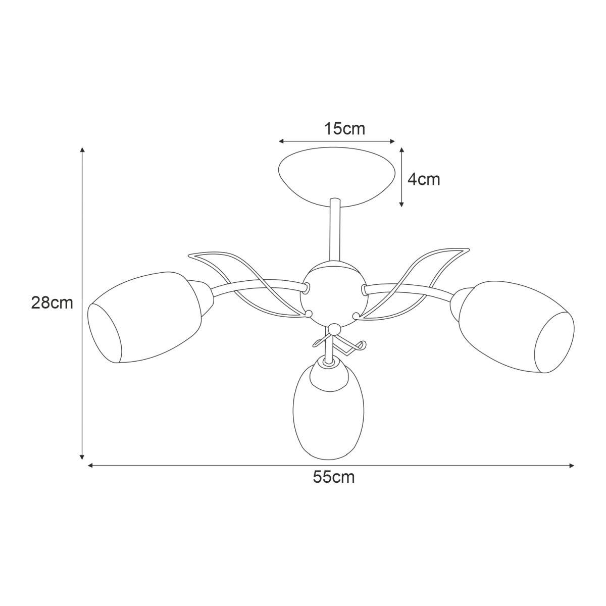 Lampa sufitowa K-JSL-6093/3 CHR XENA 55x28x55 cm do salonu lub pokoju chrom nr. 7