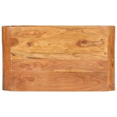  Stolik kawowy 90x50x30 cm z praktyczną półką z litego drewna akacjowego do salonu - Miniaturka zdjęcia nr 2