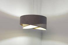 Lampa 45 cm do sypialni salonu wisząca asymetryczna szaro-beżowo-złota - Miniaturka zdjęcia nr 7