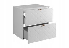 Szafka łazienkowa TREND 80 cm z regałem i blatem biały dąb craft - Miniaturka zdjęcia nr 8