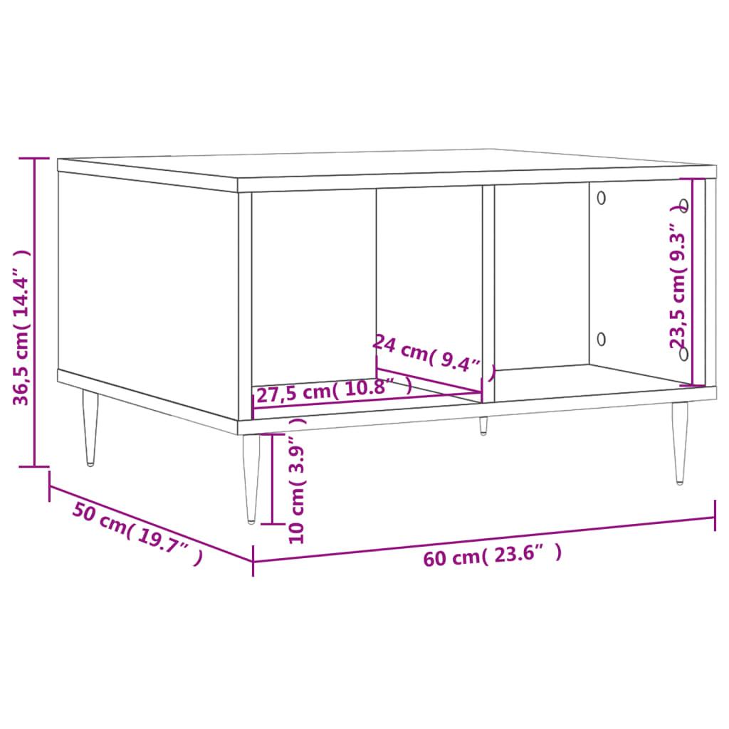 Stolik kawowy 60x50x36,5 cm z dwoma przestronnymi przegrodami czarny do salonu nr. 9