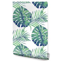 Tapeta W Rolce Malowane LIŚCIE Tropikalne Monstera 53x1000  - Miniaturka zdjęcia nr 1