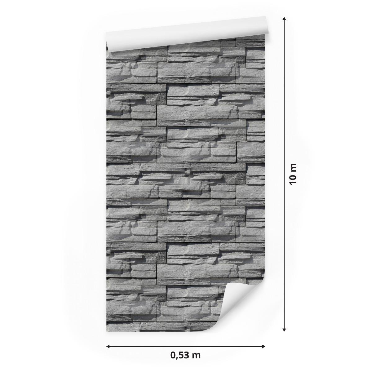 Tapeta KAMIEŃ Łupek Do Sypialni CEGŁA Efekt 3D 53x1000  nr. 2