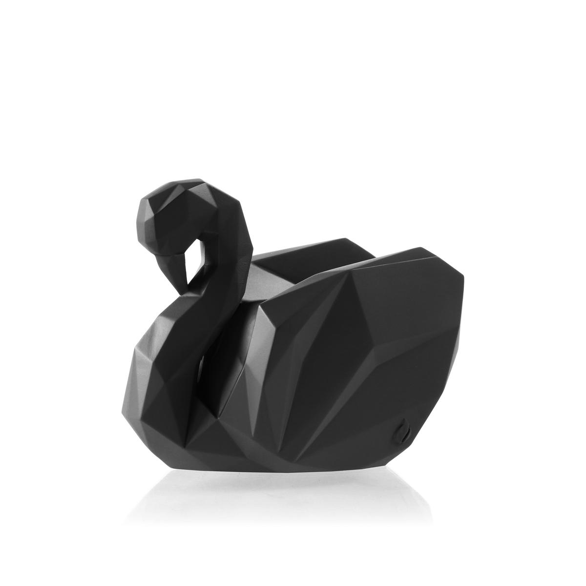 Świecznik Swan Low-Poly Black Matt Poli