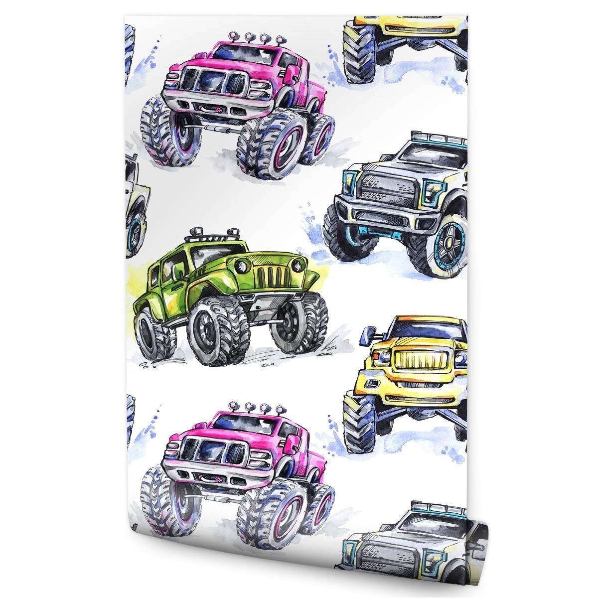 Tapeta Dla Dzieci MONSTER TRUCK Kolorowe Samochody  nr. 1