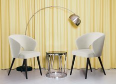 Krzesło DELUXE KR-8 50x60x85 cm welurowe do jadalni kremowy - Miniaturka zdjęcia nr 5