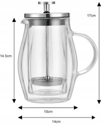 Szklany ZAPARZACZ TŁOKOWY Do HERBATY Ziół KAWY French Press 350ml 7682 - Miniaturka zdjęcia nr 5