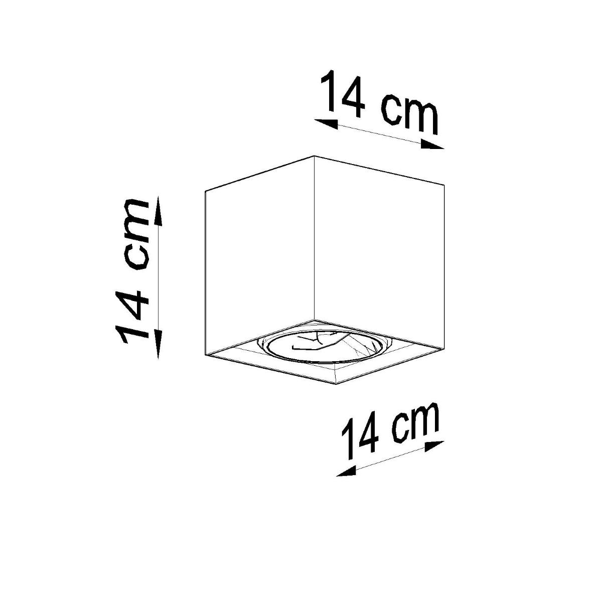 Plafon VALDE 140 beton 14x14x14cm owoczesna lampa GU10 do salonu  nr. 4