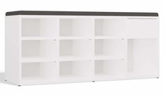Szafka na obuwie TALLIN 49x110x35 cm do przedpokoju biała - Miniaturka zdjęcia nr 1