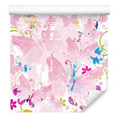 Tapeta motyle, kwiaty, rośliny, do pokoju dziecka  - Miniaturka zdjęcia nr 1