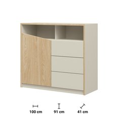 Komoda Aston 100 cm do salonu sypialni szarobeżowy - Miniaturka zdjęcia nr 2