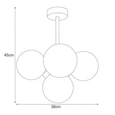 Lampa sufitowa K-5364 MEGAN 38x45x38 cm do salonu lub pokoju czarny/grafitowy - Miniaturka zdjęcia nr 7