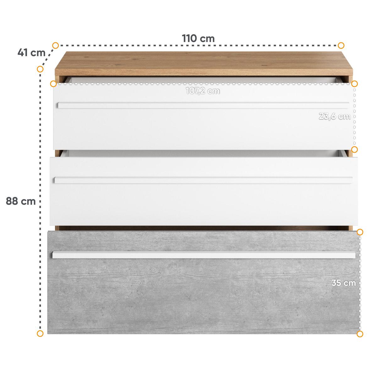 Komoda Plano Nash 110 cm do salonu sypialni przedpokoju dąb  nr. 4