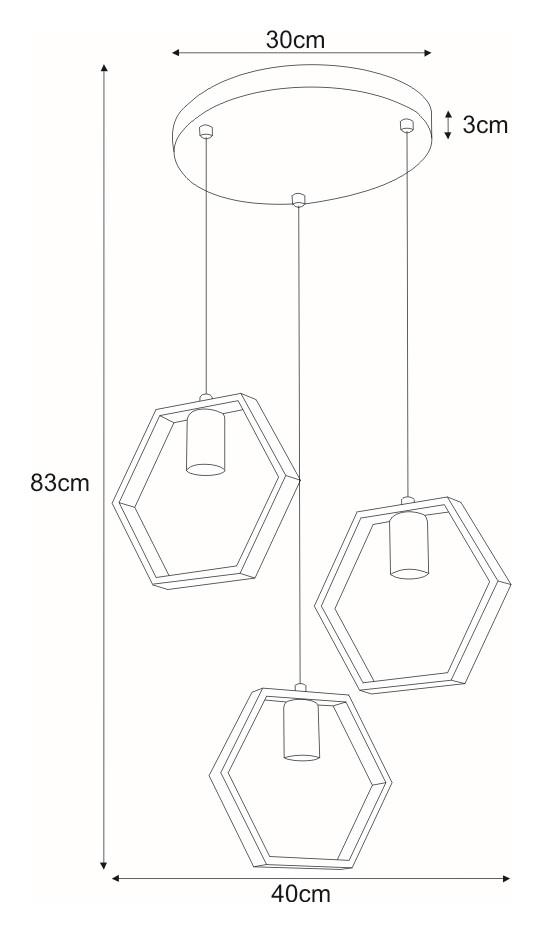 Lampa wisząca K-4722 HONEY 40x85x40 cm do salonu lub pokoju czarny/złoty nr. 1