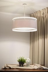 Lampa wisząca DUO 50cm  LEN LIGHT kremowa do salonu  - Miniaturka zdjęcia nr 6