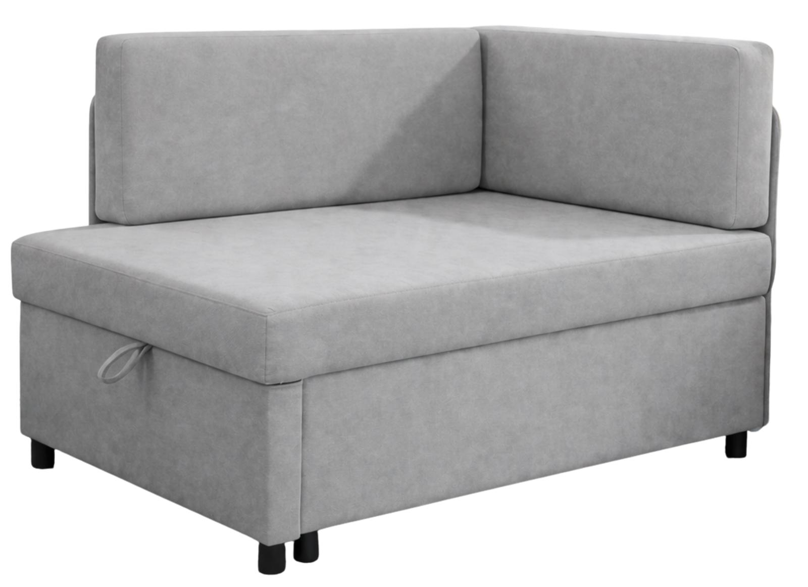 Sofa Viluś 106x75x80 cm szary rozkładana sofa narożna jednoosobowa z funkcją spania i pojemnikiem na pościel nr. 8