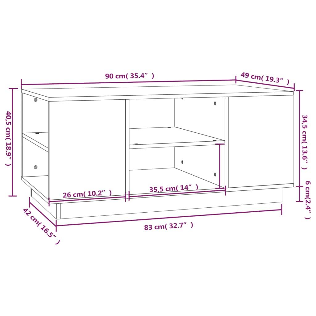 Stolik kawowy 90x49x40,5 cm z przestronnymi półkami lite drewno sosnowe do salonu nr. 8