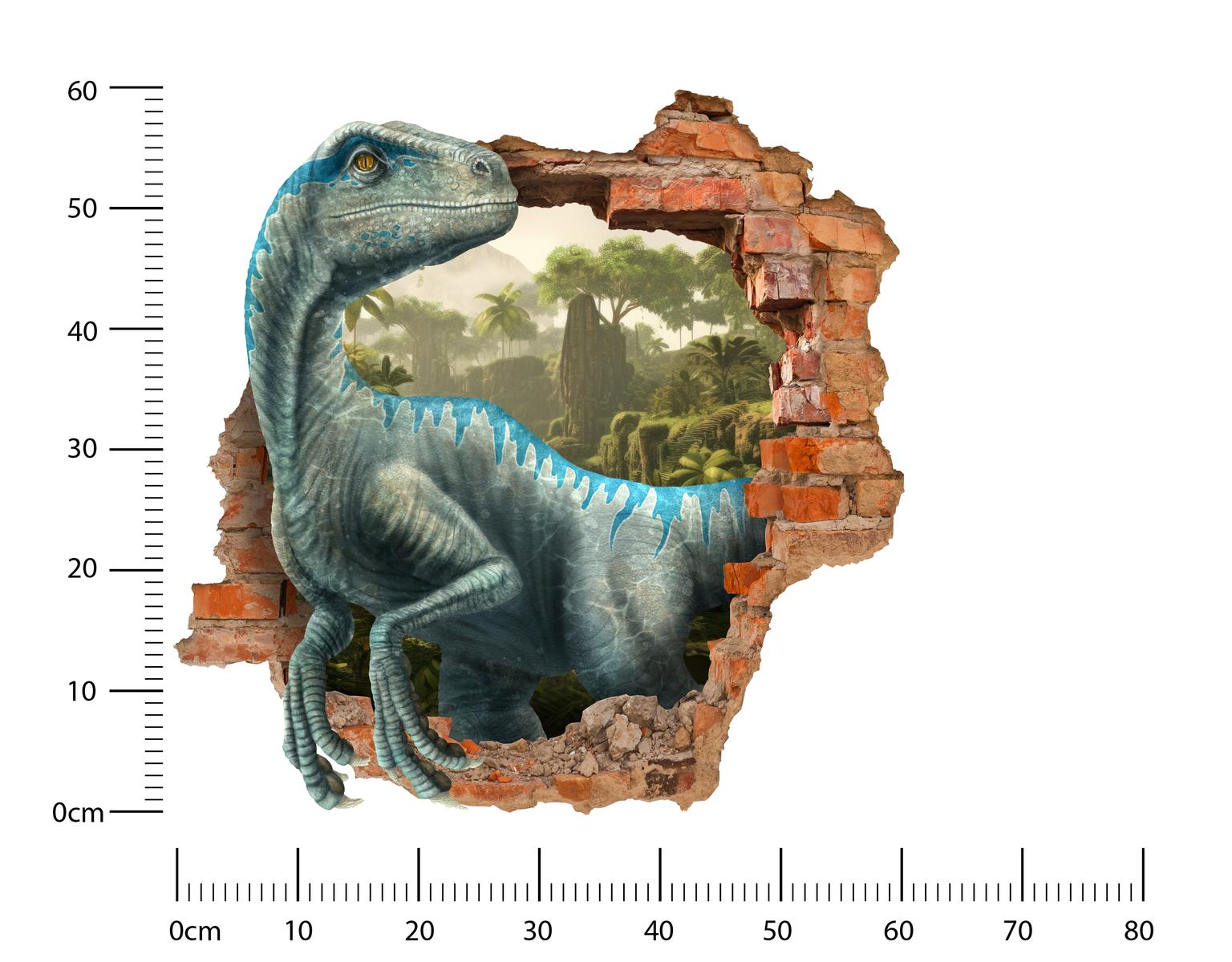 Naklejka na Ścianę Dinozaur Dekoracja Ścienna Nowoczesna Łatwa w Czyszczeniu 3D nr. 2