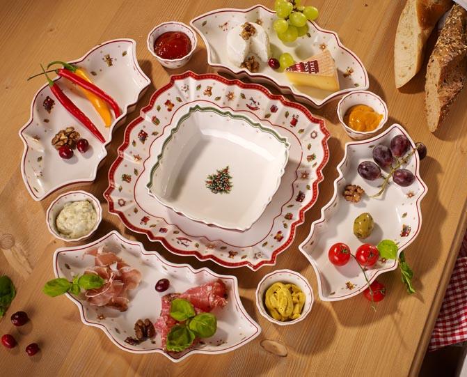 Czworokątna miska 16 cm Toy's Delight Villeroy & Boch czerwono-biała do jadalni nr. 3