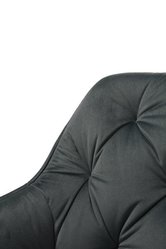 Fotel ARTEN X krzesło do jadalni salonu welur ciemnoszary nogi czarne - Miniaturka zdjęcia nr 3