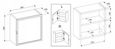 Szafka BELLA 35 cm do łazienki górna frezowany front wisząca kaszmir  - Miniaturka zdjęcia nr 5