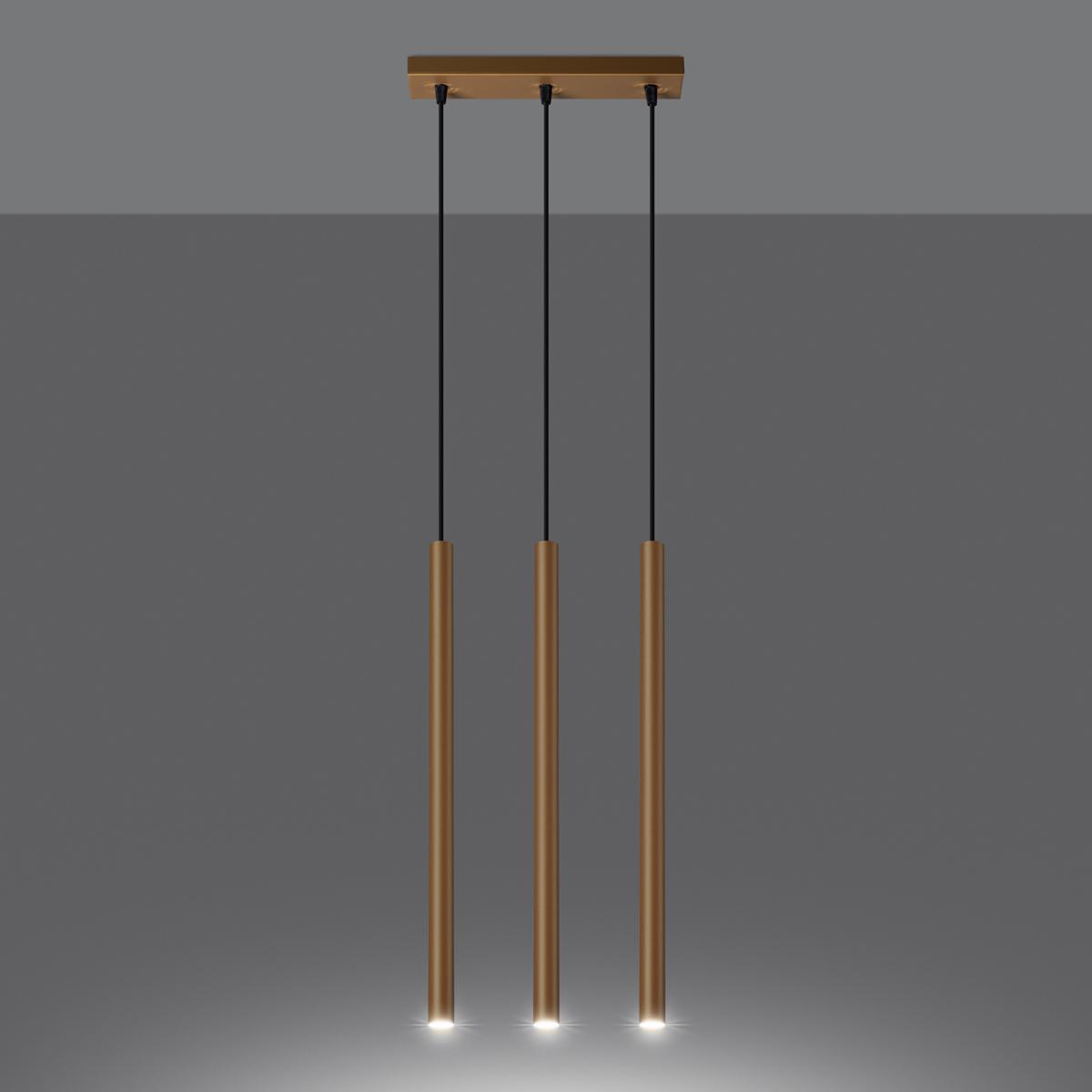 Lampa wisząca PASTELO 3L złota 115x5x30cm nowoczesna G9 do salonu nr. 3